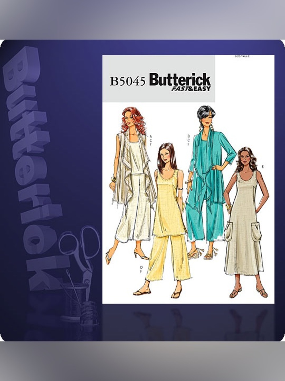 2 for 22$ 🧵 BUTTERICK 🧵 MISSES' COVER-UP, TOP, TUNIC, DRESS AND PANTS Pattern